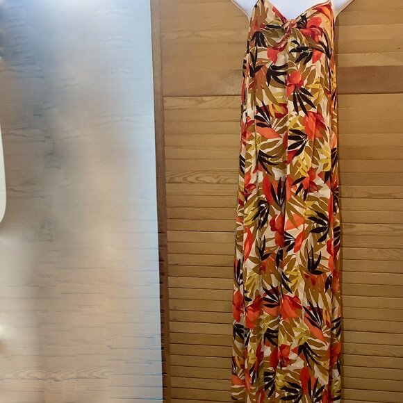Billabong Maxi Dress Lg. Fall Colors Sleeveless Spaghetti Strap Slit on Side. - Picture 1 of 9